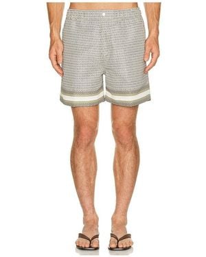 CHE Berkeley Border Printed Swim Short - Grey