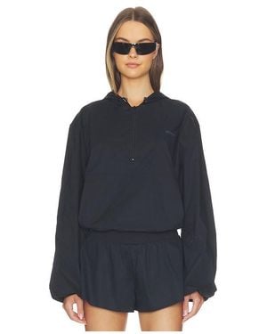 Skims Woven Cotton Half Zip Jacket - Blue