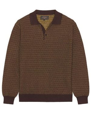 Beams Plus Polohemd Diamond Pattern - Braun