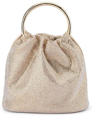 OLGA BERG Mabel Crystal Top Handle Bag - Natural