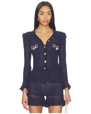 Self-Portrait Self Embellished Cardigan - Blue