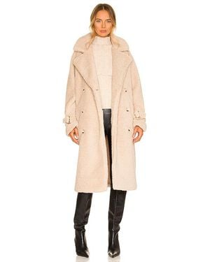 Lamarque Malani Faux Fur Coat - Natural