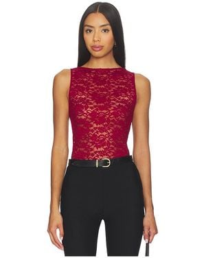 MORE TO COME Iris Lace Top - Red