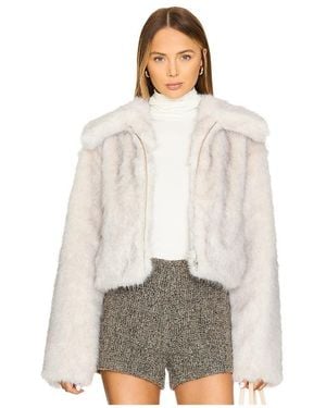 Lovers + Friends Nina Faux Fur Jacket - White