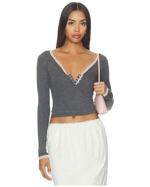 Free People Camisola A Little Bit Layering En Color Charcoal Talla (También En M, S, Xl, Xs) - Azul