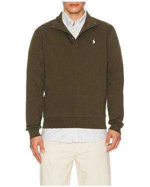 Polo Ralph Lauren Long Sleeve Double Knit Tech Snap Mocknock Pullover - Green