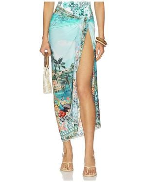 CAMILLA Pareo En Color Azul Talla