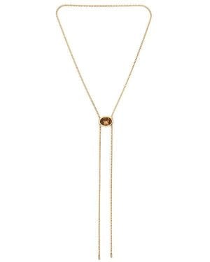 Ettika Crystal Bezel Bolo Necklace - Metallic