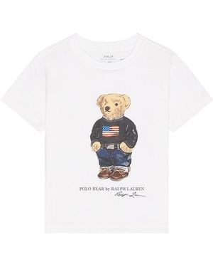 Polo Ralph Lauren Shirtkleider Jersey Bear - Weiß