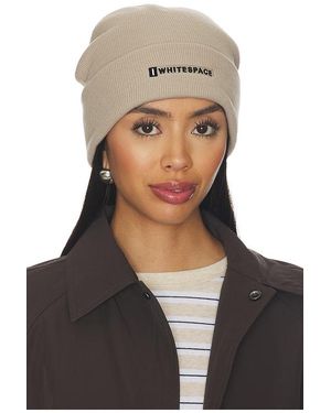 White/space Cashmere Knit Beanie - Black