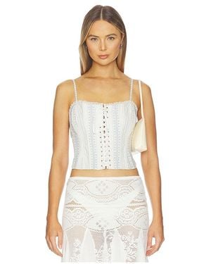 LoveShackFancy Bensen Bustier Top - White