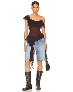 LPA Jess Flounce Scarf Top - Blue
