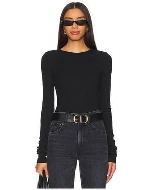 ÉTERNE Long Sleeve Fitted Top - Black