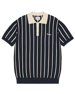 Rhythm Striped Knit Polo - Black