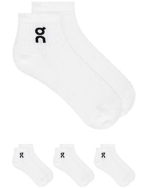 On Shoes Logo Sock Mid 3 Pack - White