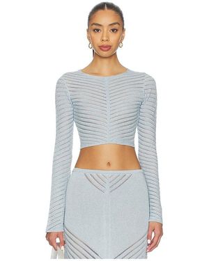 Devon Windsor Metallic-Langarmtop Raya - Weiß