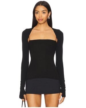 Commando Ballet Body Shrug With Thumbholes - Black