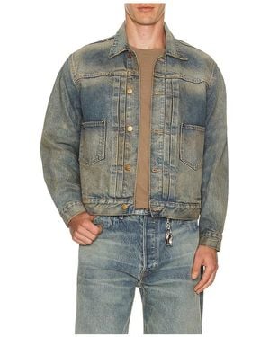 Brain Dead Jeansjacke Im Trucker-Look 4.75 Oz - Grau