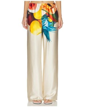 Donde Esteban Salpicon Silk Trousers - White
