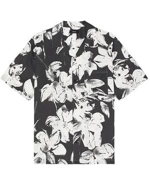 Theory Noll Brush Floral Shirt - Black