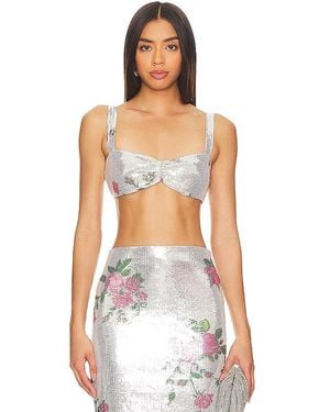 Camila Coelho Pia Sequin Micro Top - White