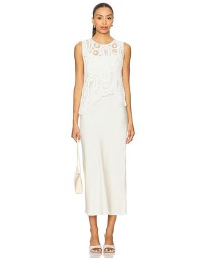 Astr Vestido Midi Martina En ,Cream Talla En - Blanco