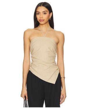 Onia Air Linen アシンメトリカルホルタートップ - ブラック