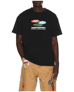 VANDY THE PINK Two Flower Tee - Black