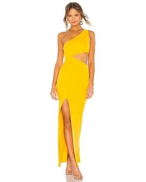 Nbd Vestido Largo Un Hombro Marissa En Color Amarillo Talla En