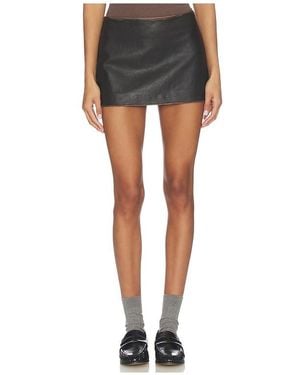 Mimchik Falda Mulholland Leather Mini En Color Negro Talla (También En 6)