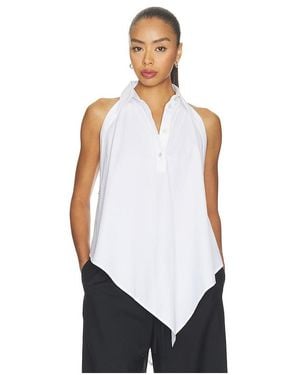 Helmut Lang Collar Scarf Top - White