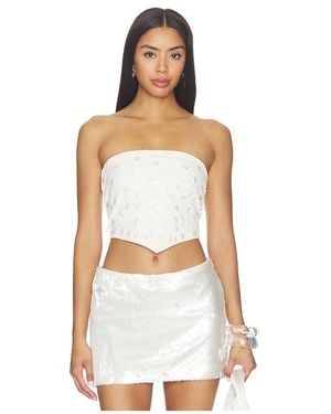 Lovers + Friends Reiley Shell Embroidered Top - White