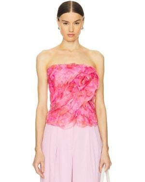 Aje. Charmed Rosette Ruffle Bustier - Pink