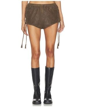 Spell Fontaine Leather Mini Short - Black