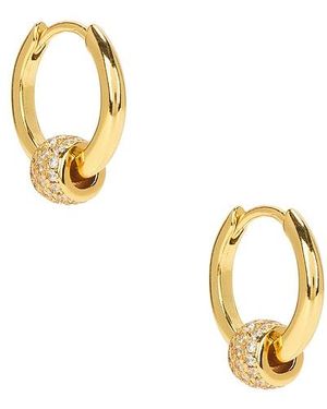 Mazin Jewels Pave Mini Hoops - Metallic