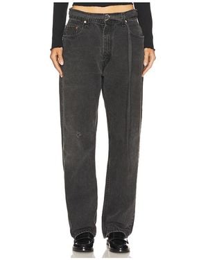 aligrace Vintage Belted Jeans - Black