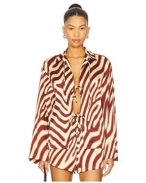 Seven Wonders Montie Tie Front Sleeved Shirt - Multicolour