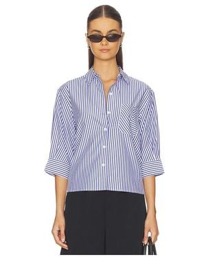 Rag & Bone Lucia Stripe Poplin Shirt - Blue