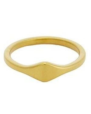 Mazin Jewels Micro Signet Ring - Metallic