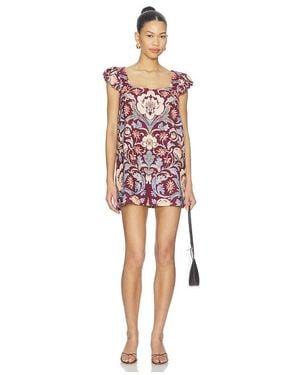 Free People Hopeless Romantic Printed Mini Dress - Red