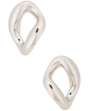 Lelet Glossy Chain Link Earrings - White