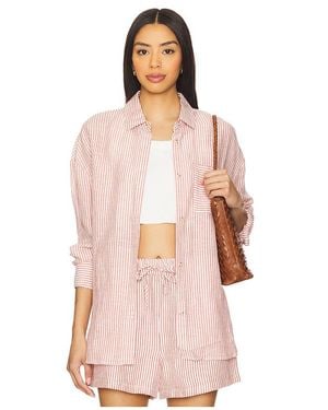 Onia Air Linen Boyfriend シャツ - ピンク