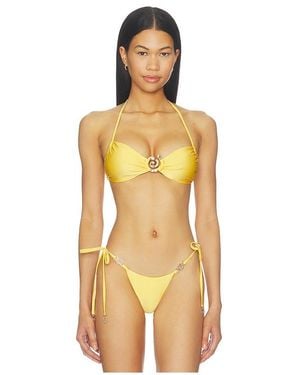 Runaway the Label Tiago Halter Ruched Bikini Top - Orange
