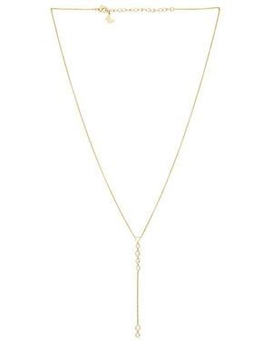 By Adina Eden Multi Bezel Stone Drop Lariat Necklace - White