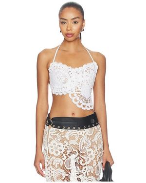 KETTEL ATELIER Ibiza Crochet Top en White - Blanc