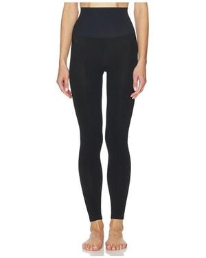 Commando Fleece Lined Opaque Footless Tights - Black