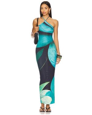 FARAI LONDON Dalia Halter Neck Dress - Blue