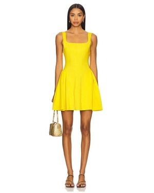 Alice + Olivia Vera Fit And Flare Mini Dress - Yellow