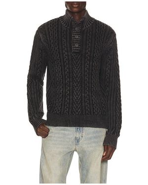 Schott Nyc Cable Knit Fishermans Jumper - Black