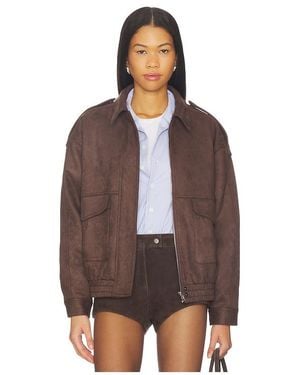 Elodie the Label Elio Faux Suede Jacket - Brown